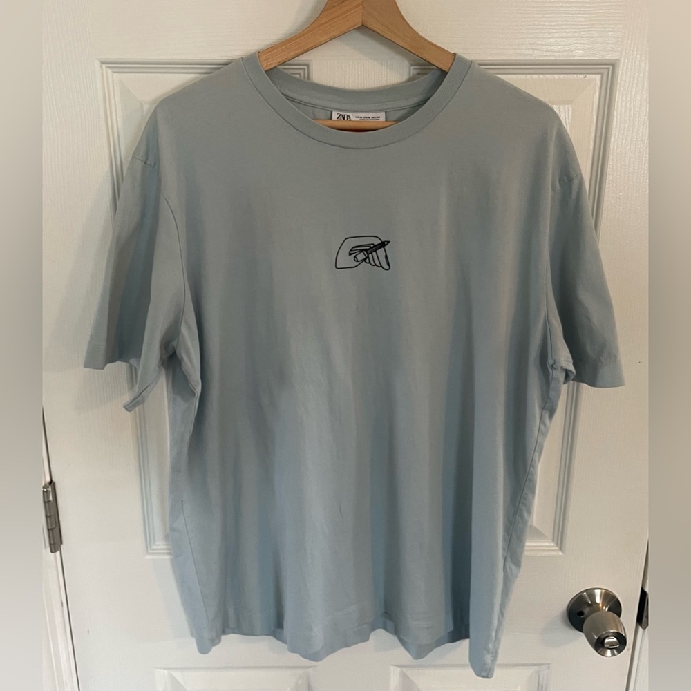 Zara Sebastian Curi T-Shirt Men's Blue Short Sleeve- Medium